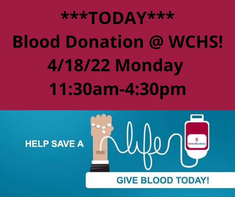WCHS Beta is Hosting a Blood Drive