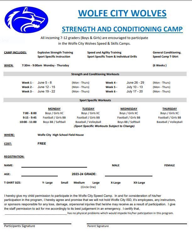 SUMMER STRENGTH AND CONDITIONING